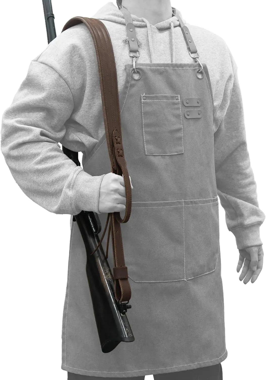 Tas Trost Durable Leather Rifle Sling, Adjustable Length Shotgun Shoulder Strap for Outdoor Hunting
