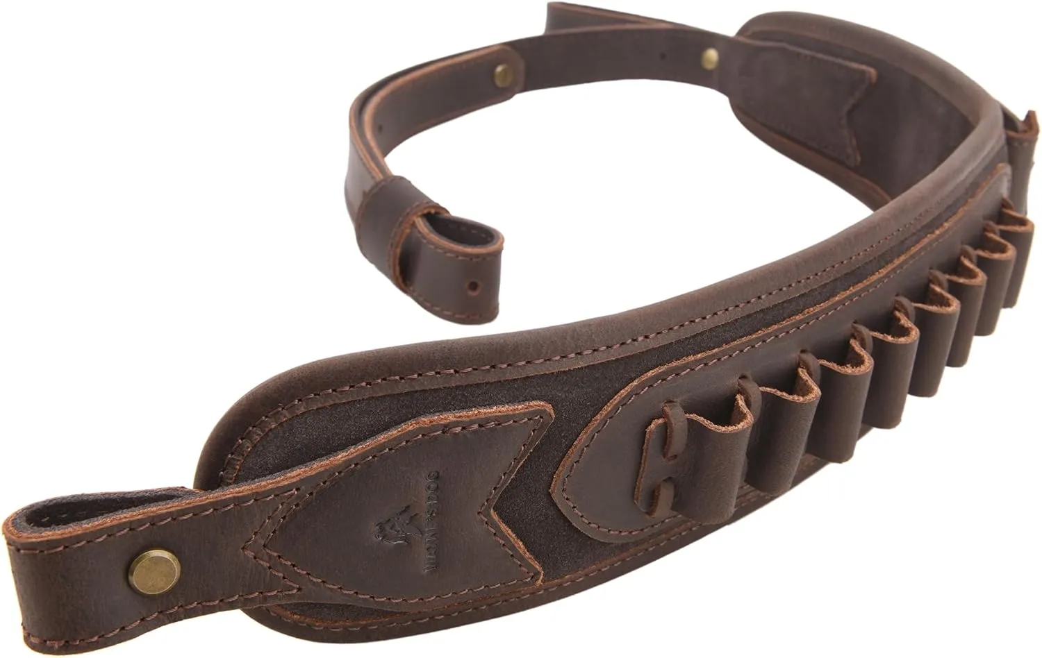 Tas Trost Handmade Leather Rifle Sling Adjustable Gun Strap Ammo Holder for Shooting.30-30 .45-70 .308 .22LR 12GA