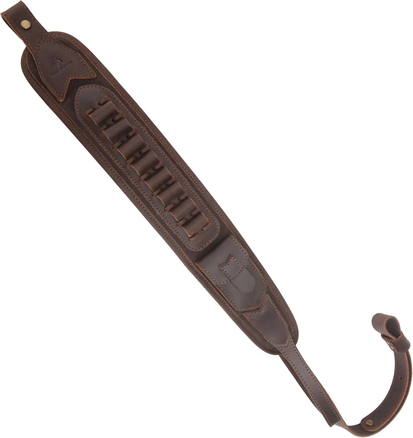 Tas Trost Handmade Leather Rifle Sling Adjustable Gun Strap Ammo Holder for Shooting.30-30 .45-70 .308 .22LR 12GA