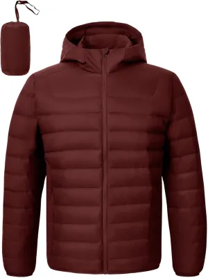 TBMPOY Men's Down Puffer Jackets Packable Lightweight Winter Coat Hooded Warm Insulated Puffy Jacket