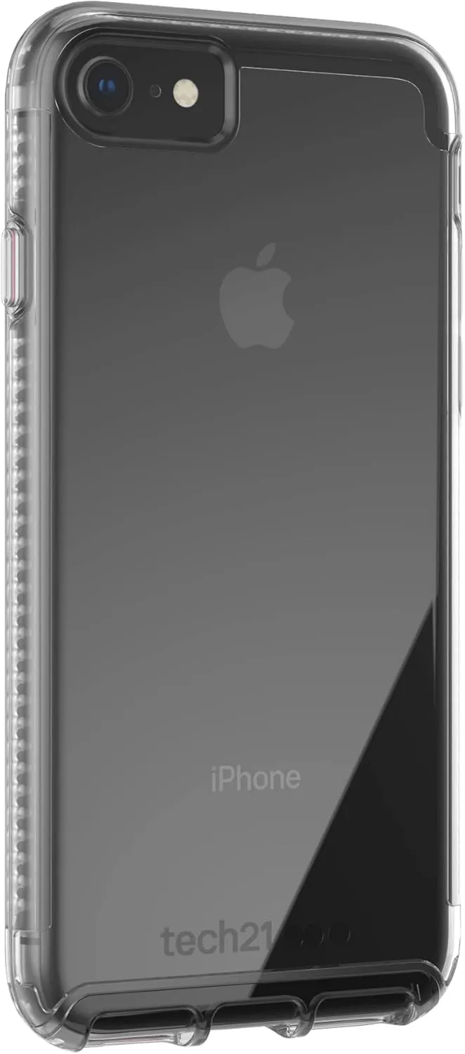 Tech21 Pure Clear for iPhone SE 2022 (3rd Gen), SE 2020 (2ND GEN), 7/8 – Crystal Clear Phone Case with 12ft Multi-Drop Protection