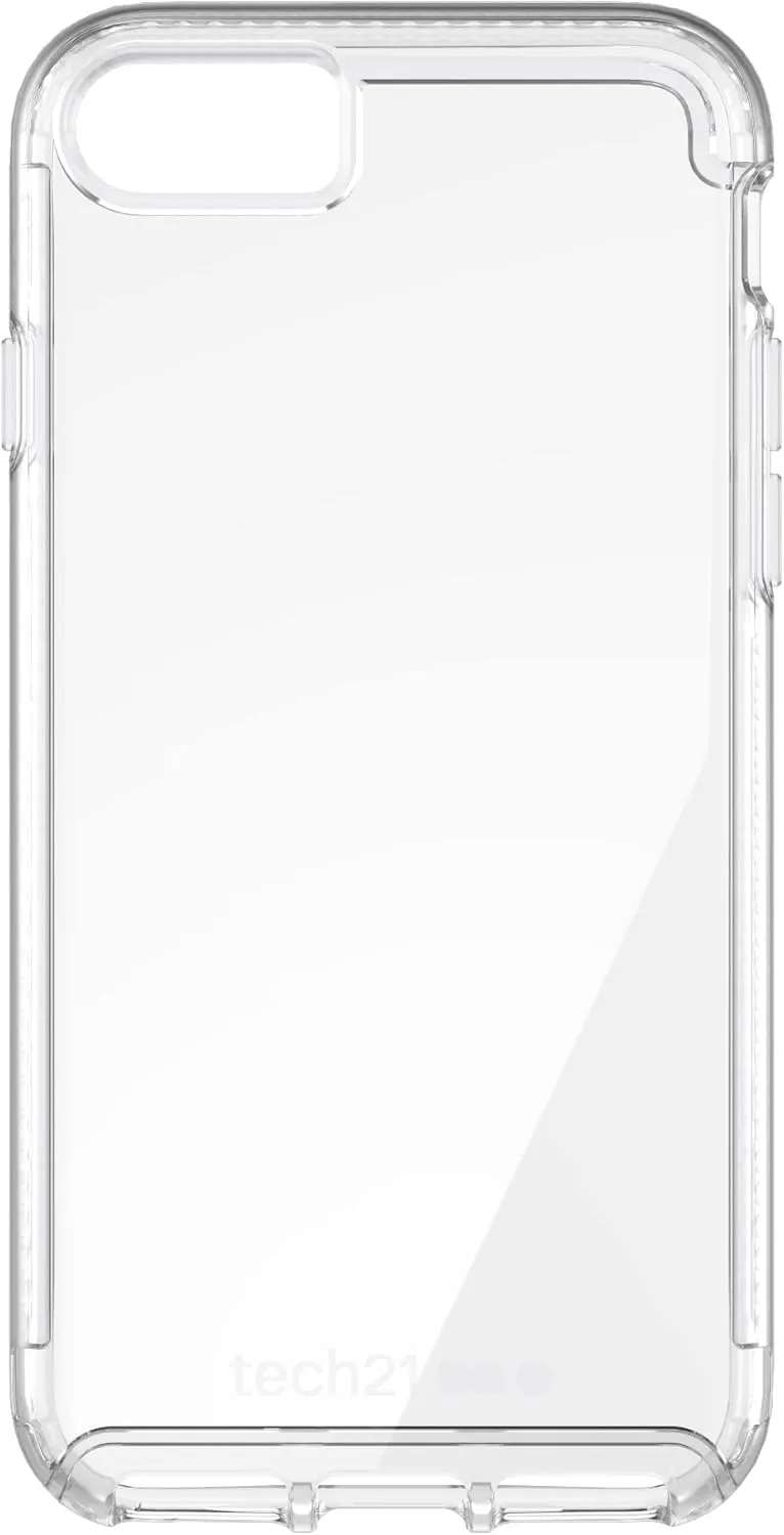Tech21 Pure Clear for iPhone SE 2022 (3rd Gen), SE 2020 (2ND GEN), 7/8 – Crystal Clear Phone Case with 12ft Multi-Drop Protection