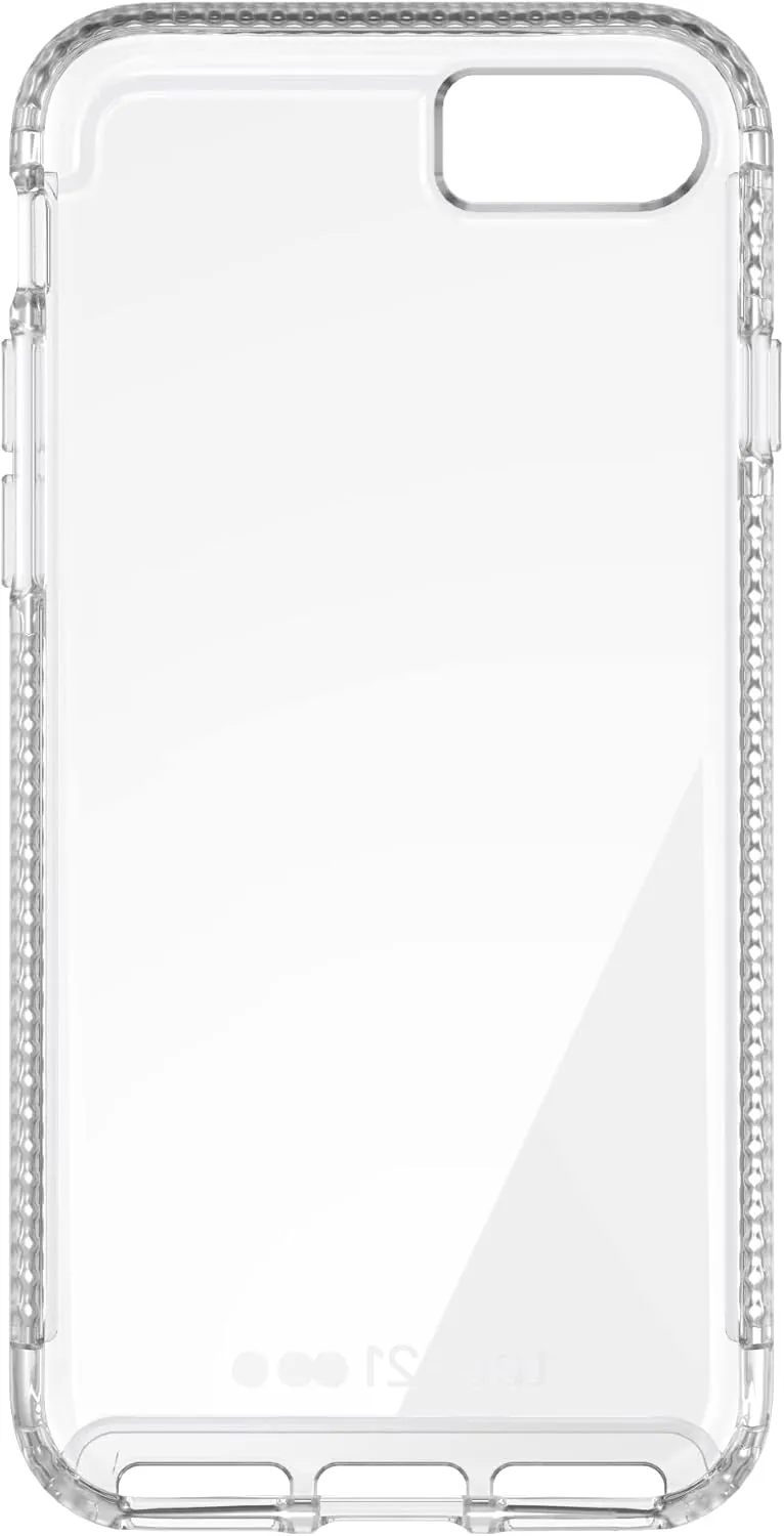 Tech21 Pure Clear for iPhone SE 2022 (3rd Gen), SE 2020 (2ND GEN), 7/8 – Crystal Clear Phone Case with 12ft Multi-Drop Protection
