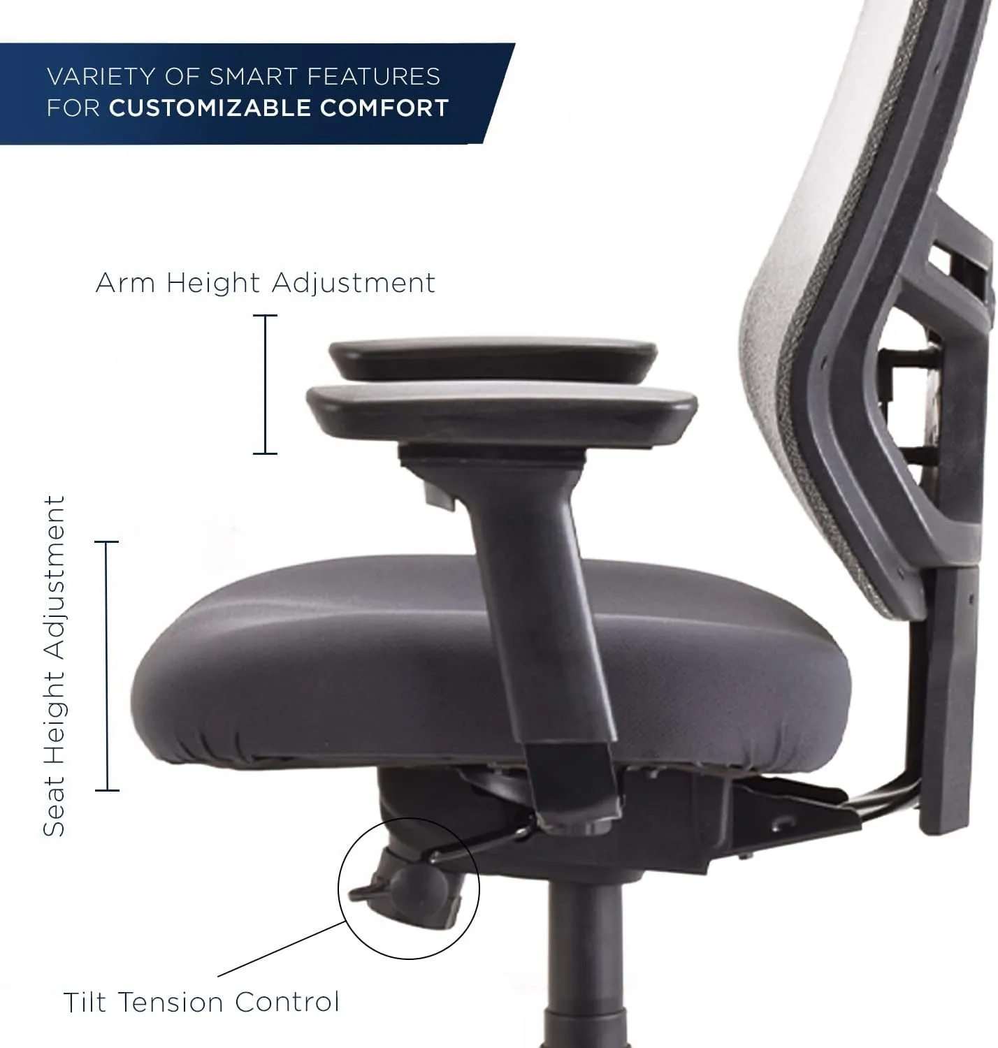 Tempur-Pedic Adjustable Task Chair, Agate Grey