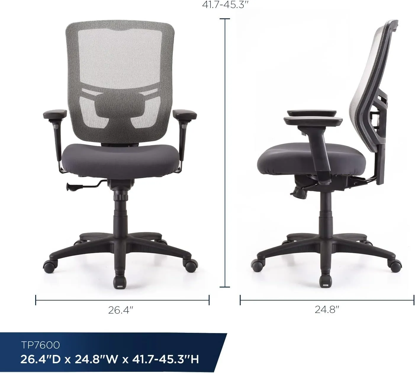 Tempur-Pedic Adjustable Task Chair, Agate Grey