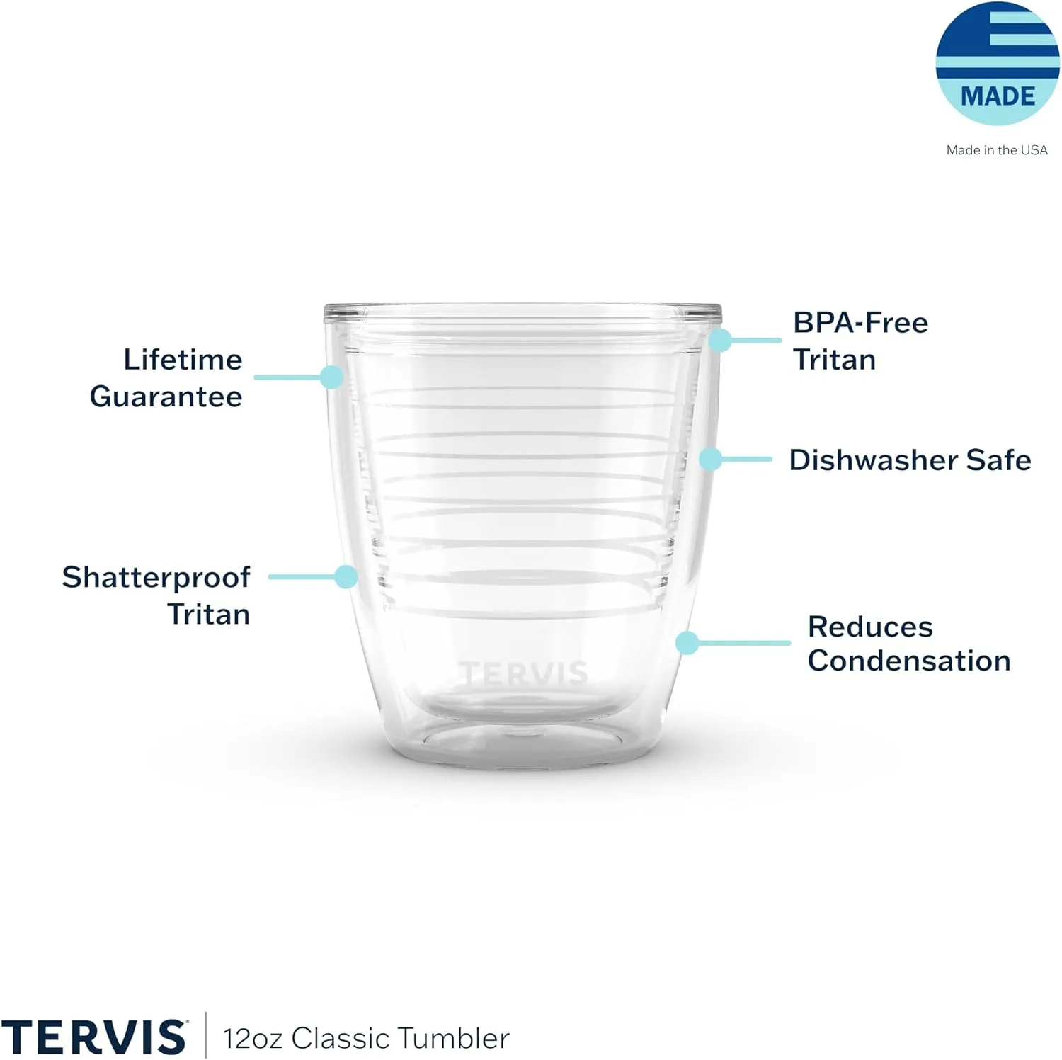 Tervis The Links Golf Collection In the Bag Made in USA Double Walled Insulated Tumbler Travel Cup Keeps Drinks Cold & Hot, 12oz, In The Bag