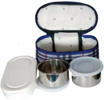 Tiffin Bag insulated Designer Office Manager combo Double Decker lunchbox(pack of 2)