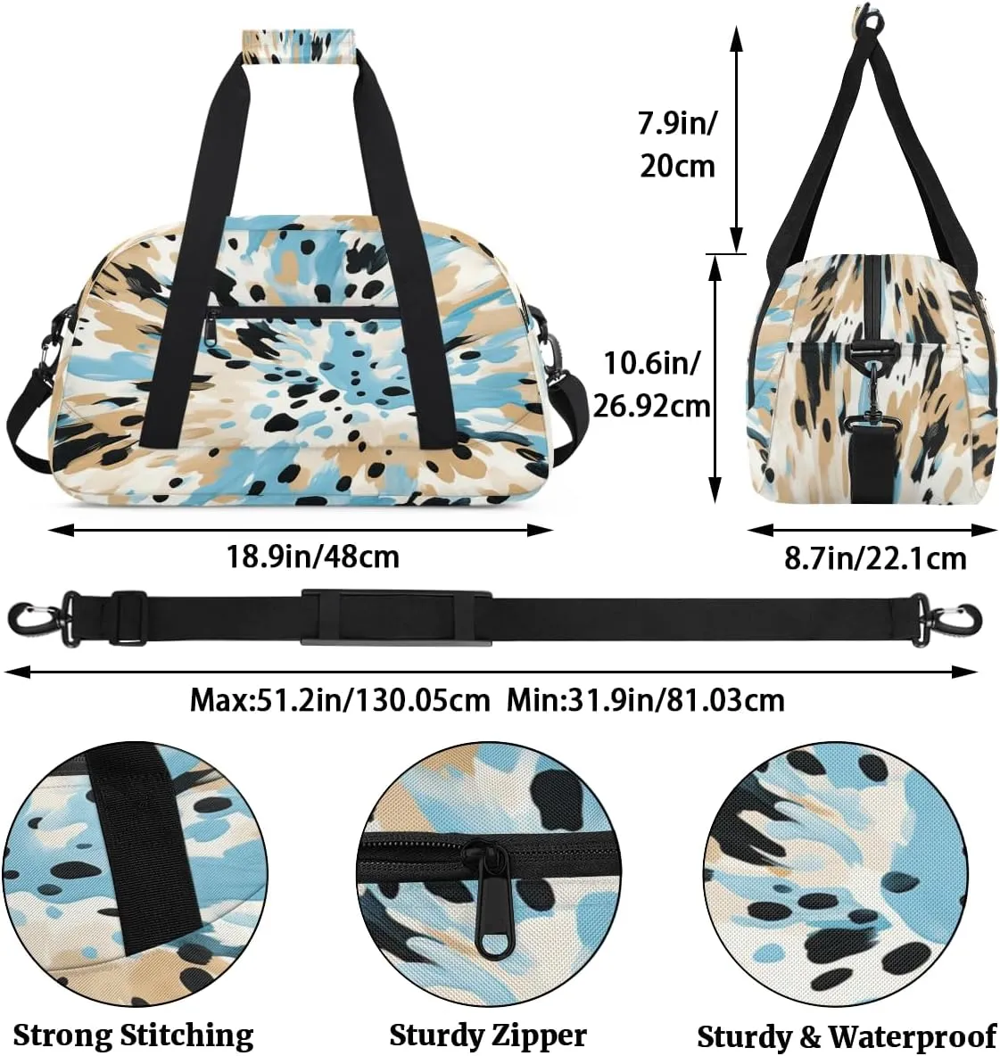 Tiger Stripe Kids Overnighter Duffel Bags for Boys, Carry-On Size Sports Gym Bag with Front Zipper Pocket for School Practice or Overnight Travel Weekender Sleepover Tote Bag
