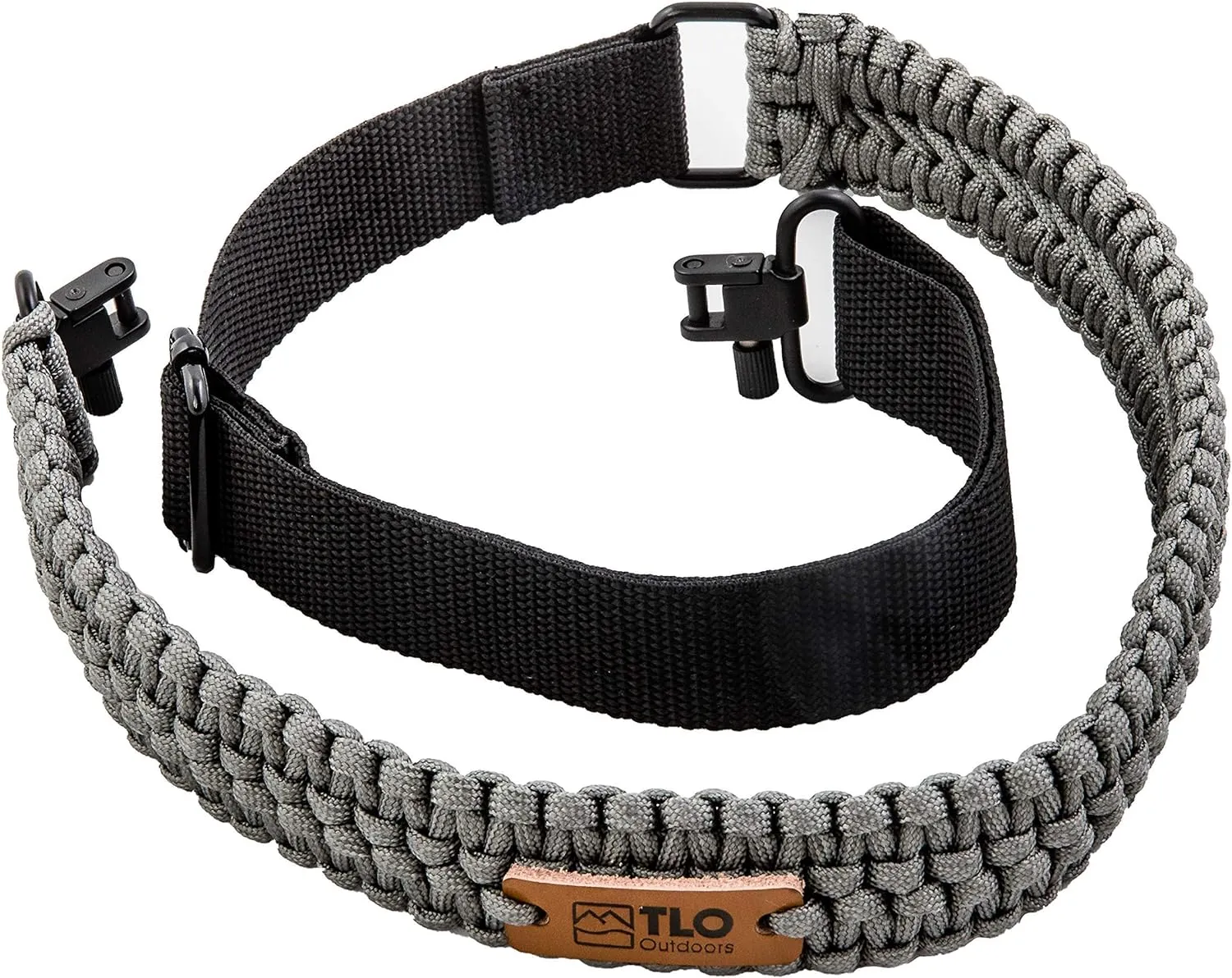 TLO Outdoors Paracord Gun Sling - Tactical 2-Point Rifle Sling, Extra Wide, Adjustable Strap with Swivels for Rifle, Shotgun, and Crossbow for Hunting, Shooting, Gun Safety (550 Rated Nylon)