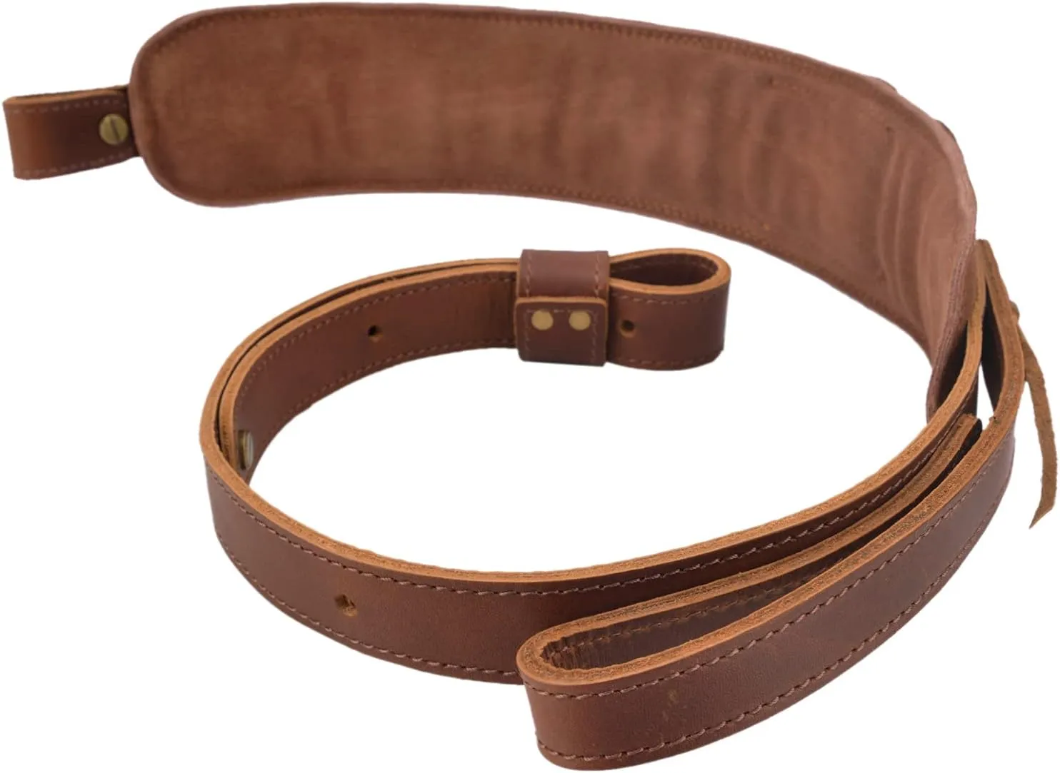Top-Grain Leather Ammo Holder Rifle Shotgun Sling, Adjustable Hunting Gun Strap with Swivels