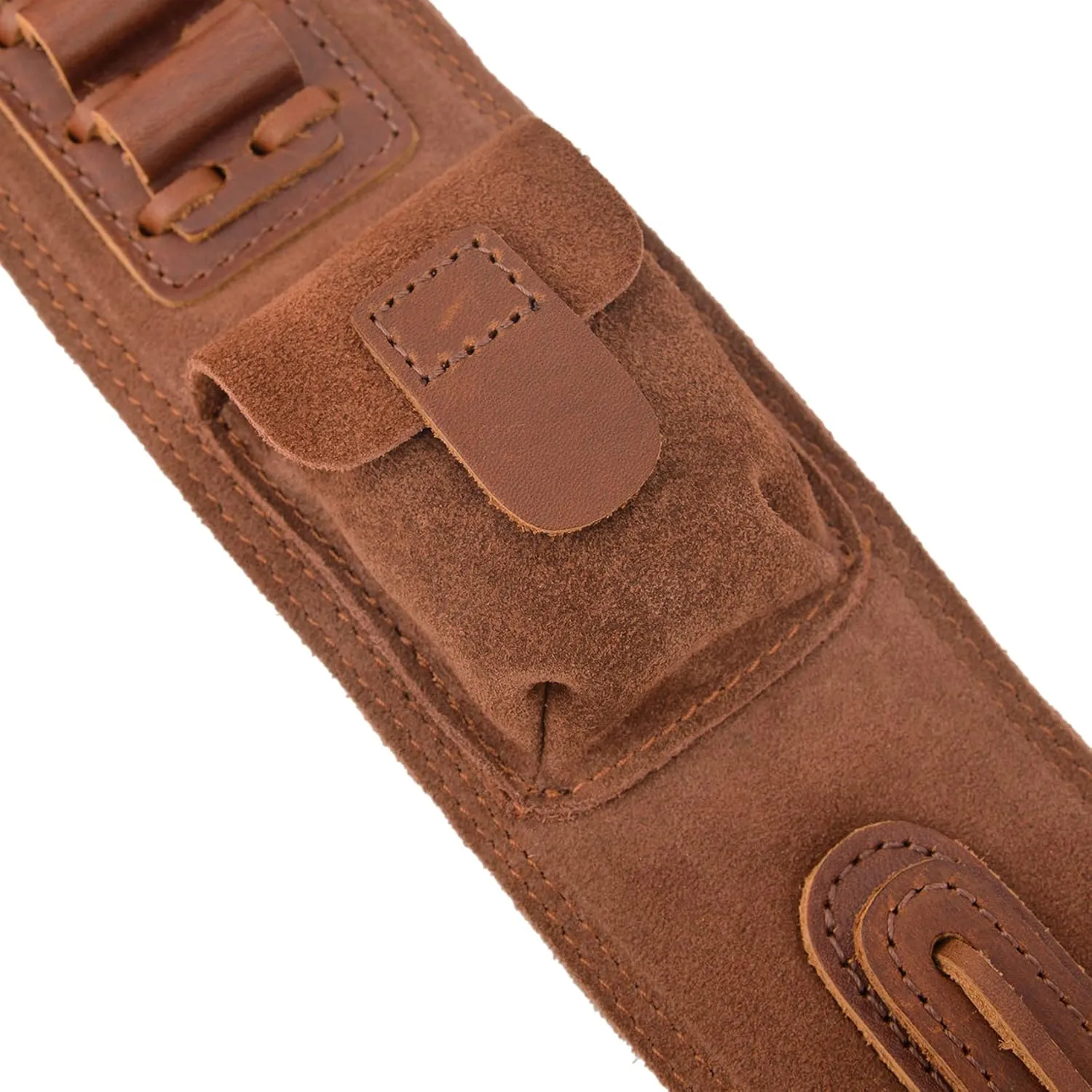 Top-Grain Leather Ammo Holder Rifle Shotgun Sling, Adjustable Hunting Gun Strap with Swivels