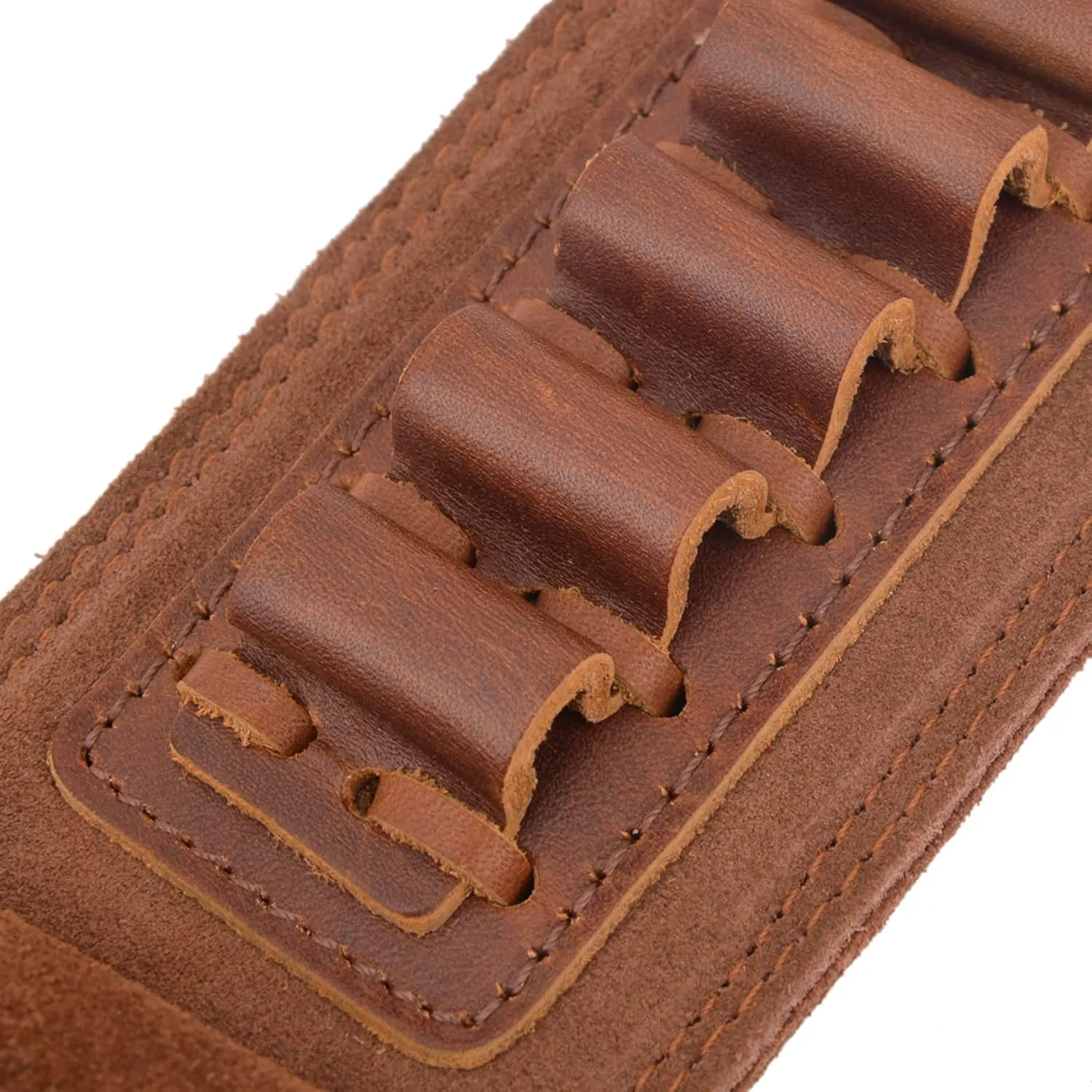 Top-Grain Leather Ammo Holder Rifle Shotgun Sling, Adjustable Hunting Gun Strap with Swivels