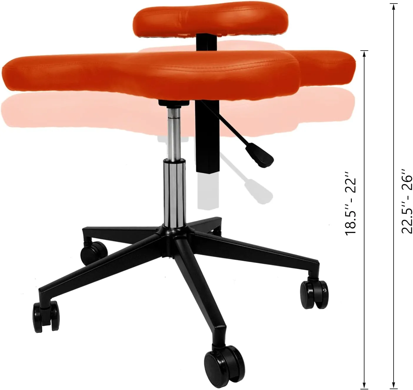 Topay Cross-Legged kneeing Chair for Yoga Lovers, Fitness Fanatics and Those with Back or Leg Pains (Orange)