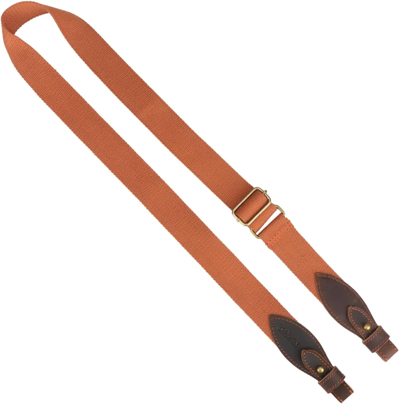 TOURBON Canvas Leather Rifle Slings Hunting Easy-Adjust 1.5-inch Wide Gun Strap for Shotgun Without Swivels