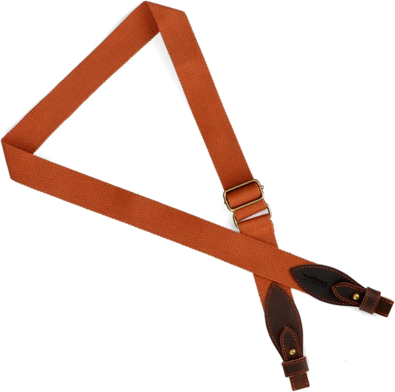 TOURBON Canvas Leather Rifle Slings Hunting Easy-Adjust 1.5-inch Wide Gun Strap for Shotgun Without Swivels
