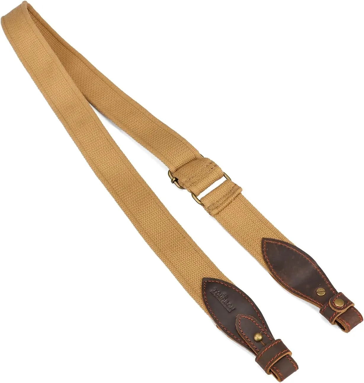 TOURBON Canvas Leather Rifle Slings Hunting Easy-Adjust 1.5-inch Wide Gun Strap for Shotgun Without Swivels