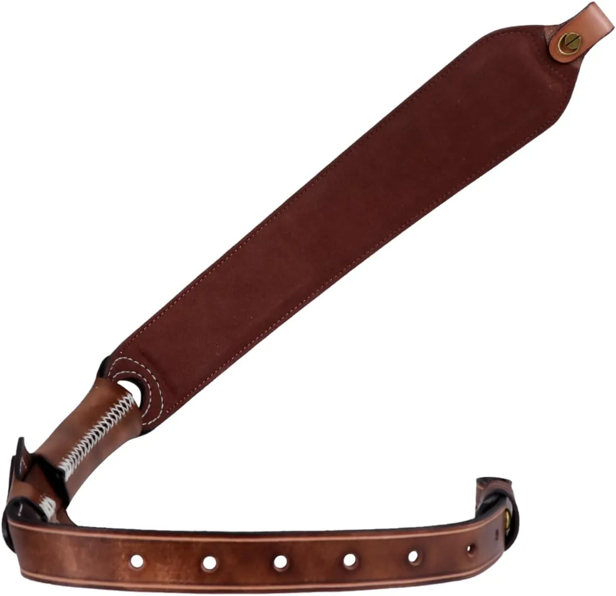 TOURBON Vintage Leather Rifle Sling with or Without Swivels Hunting Gun Strap for Shotgun with Thumb Loop