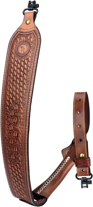 TOURBON Vintage Leather Rifle Sling with or Without Swivels Hunting Gun Strap for Shotgun with Thumb Loop