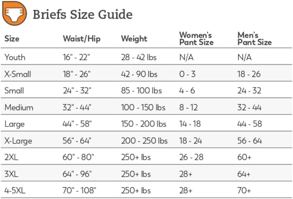 Tranquility Bariatric Disposable Briefs 4X-Large with AIR-Plus Fully Breathable Fabric for Skin Dryness & Integrity, Latex-Free, 34oz Capacity, 8ct Bag