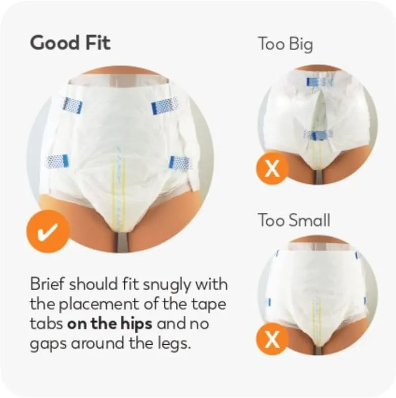 Tranquility Bariatric Disposable Briefs 4X-Large with AIR-Plus Fully Breathable Fabric for Skin Dryness & Integrity, Latex-Free, 34oz Capacity, 8ct Bag