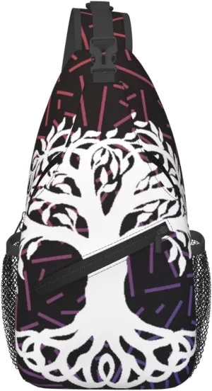 Tree Of Life Small Crossbody Backpack Sling Bag For Men Women Mini One Shoulder Chest Bags Gym Sport Travel Hiking Daypack