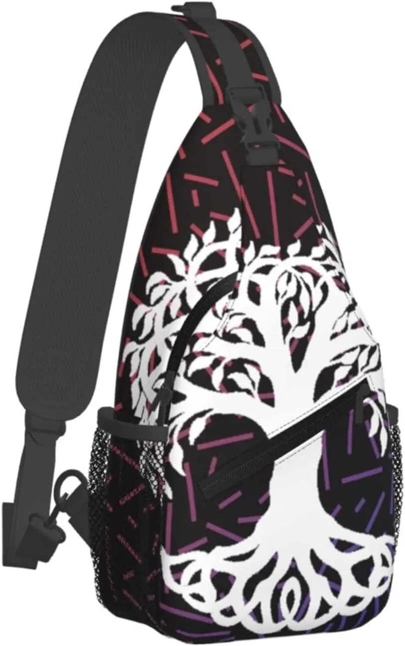 Tree Of Life Small Crossbody Backpack Sling Bag For Men Women Mini One Shoulder Chest Bags Gym Sport Travel Hiking Daypack