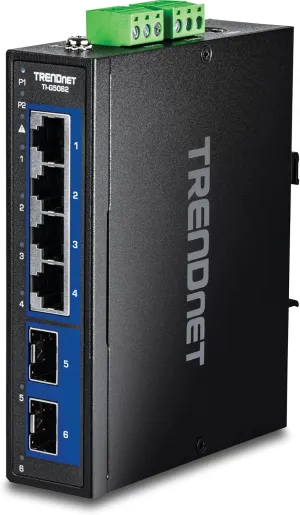 TRENDnet 6-Port Industrial 2.5G DIN-Rail Switch with 10G SFP , W128918027 (DIN-Rail Switch with 10G SFP  Ports)