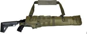 TRINITY Scabbard for Benelli M2 Tactical case Hunting Storage Soft Range molle Holster Bag Shoulder Military Security ATV Horse Motorcycle Truck Quad Carry Padded Bag Green 25 inches.