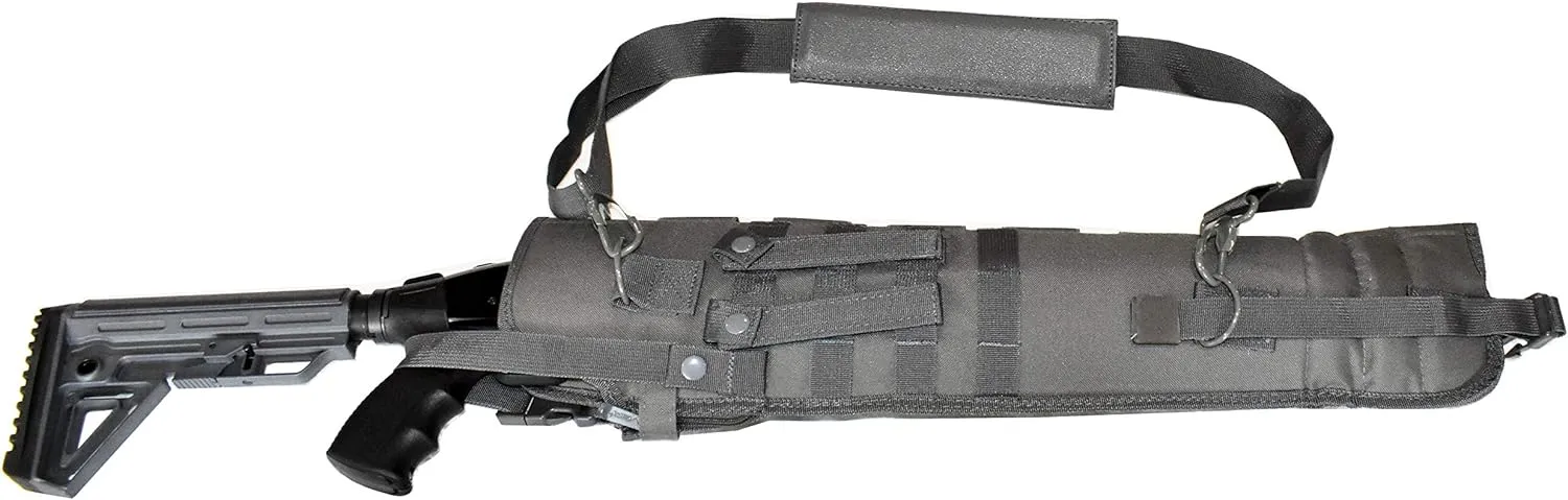 Trinity scabbard for Mossberg 590 Shockwave SPX- Pump Action Tactical case Hunting Storage Soft Range molle Holster Bag Shoulder Military Security ATV Horse Motorcycle Padded Bag Gray 25 inches.