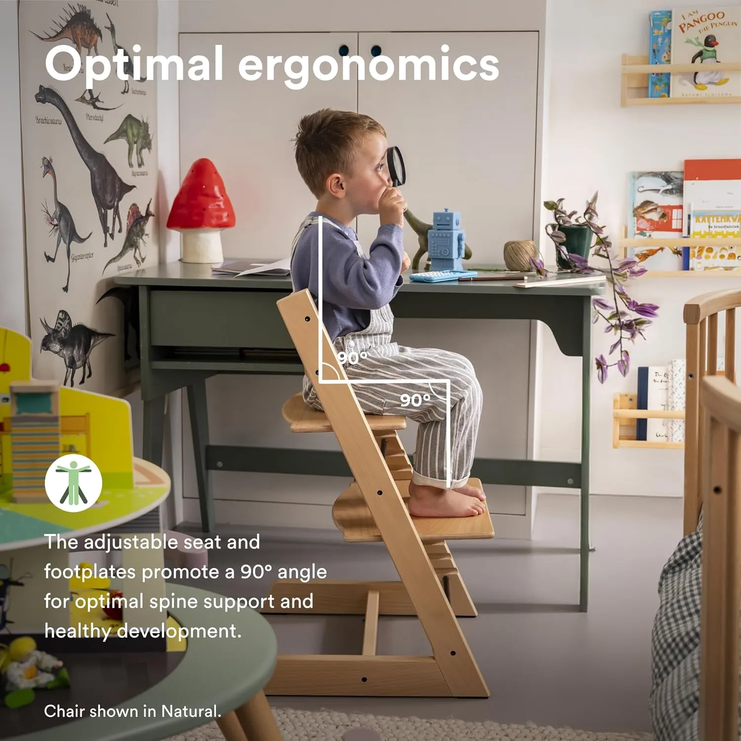 Tripp Trapp Chair from Stokke, Heather Mauve - Adjustable, Convertible Chair for Toddlers, Children & Adults - Convenient, Comfortable & Ergonomic - Classic Design