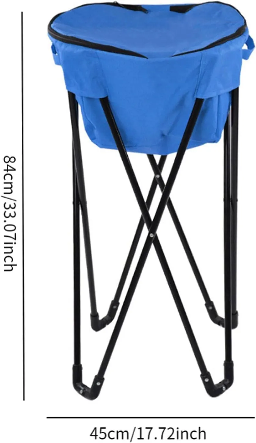Tub Cooler Stand with Travel Bag Camping Water Bucket with Stand Steel Pipe Frame BBQ Thermal Standing Cooler with Travel Bag