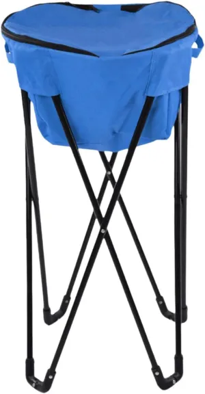 Tub Cooler Stand with Travel Bag Camping Water Bucket with Stand Steel Pipe Frame BBQ Thermal Standing Cooler with Travel Bag