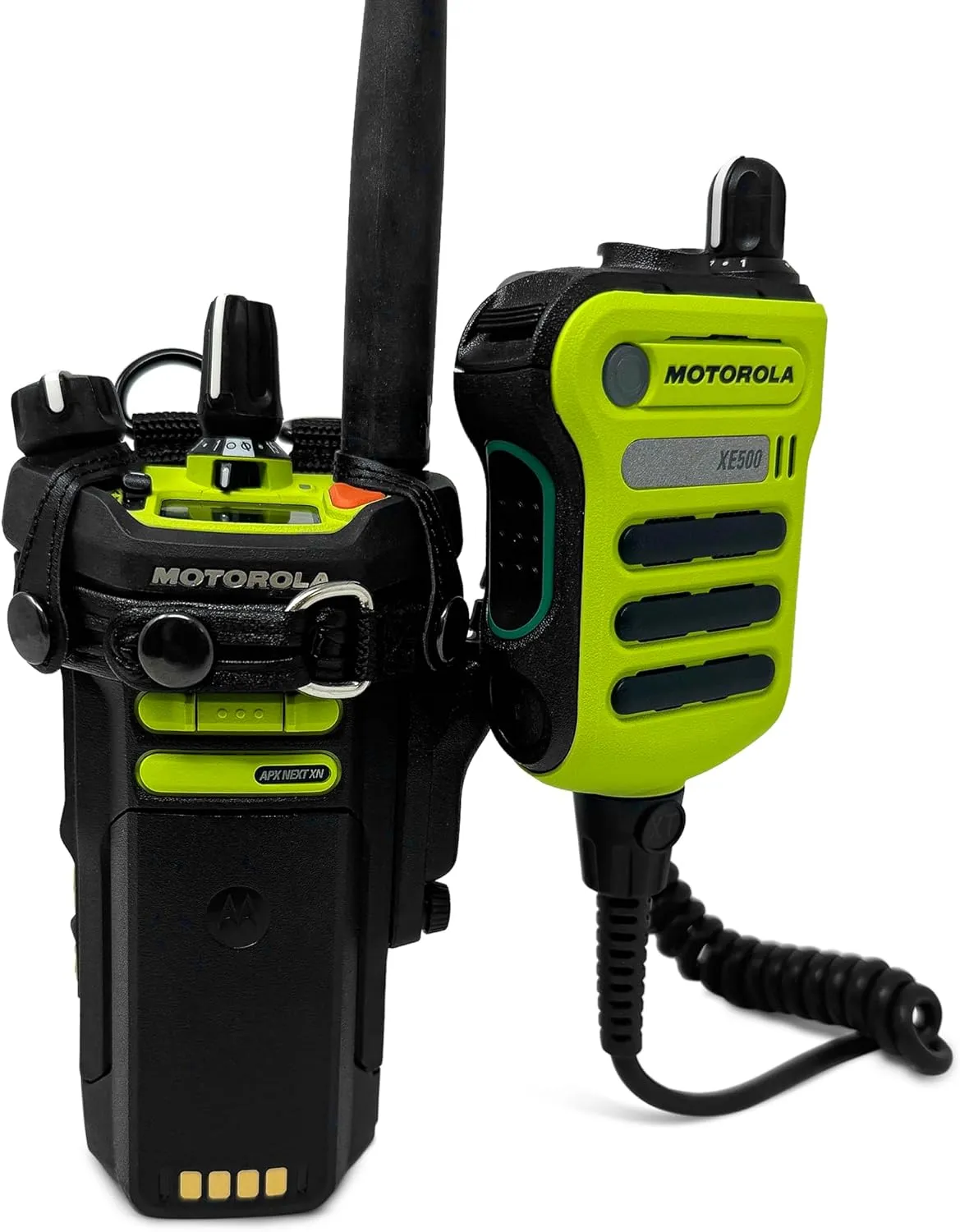 Turtleback Holder Case for Motorola APX Next XN with D Rings, Black Leather Duty Belt Holsterr, Heavy Duty, V4