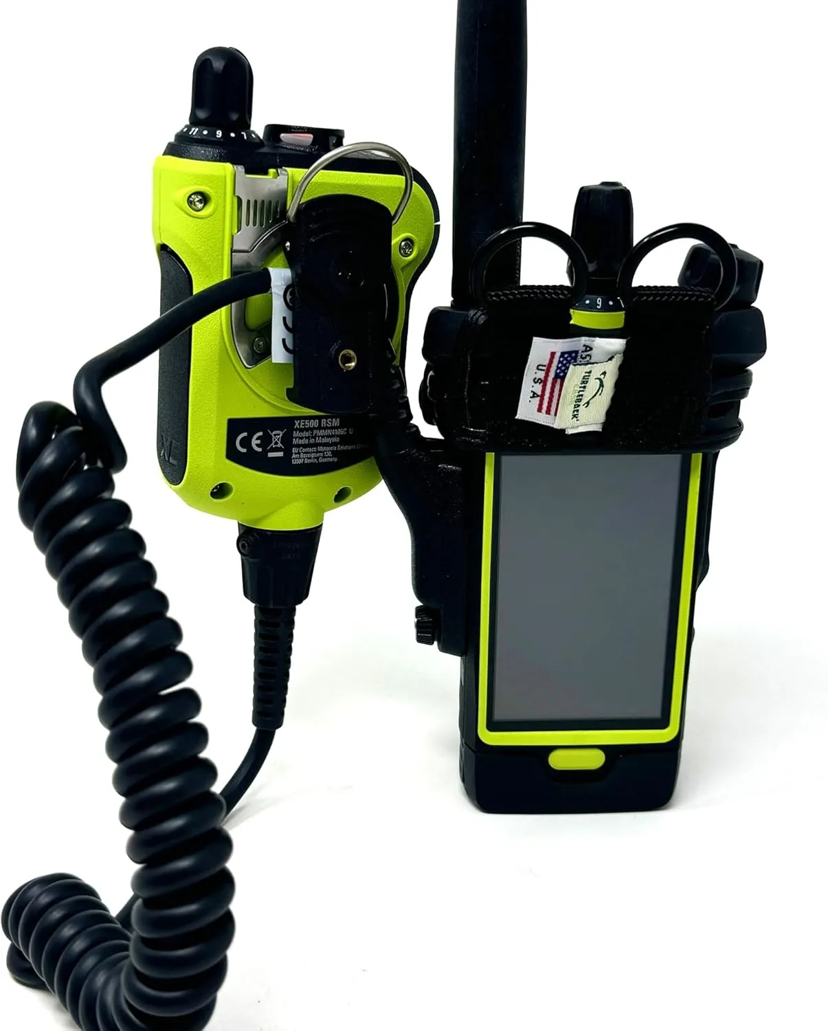 Turtleback Holder Case for Motorola APX Next XN with D Rings, Black Leather Duty Belt Holsterr, Heavy Duty, V4