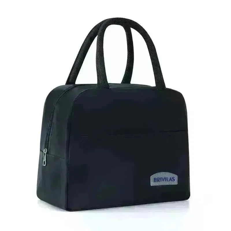 Twill Lunch Bag Office Worker Portable Insulated Bag