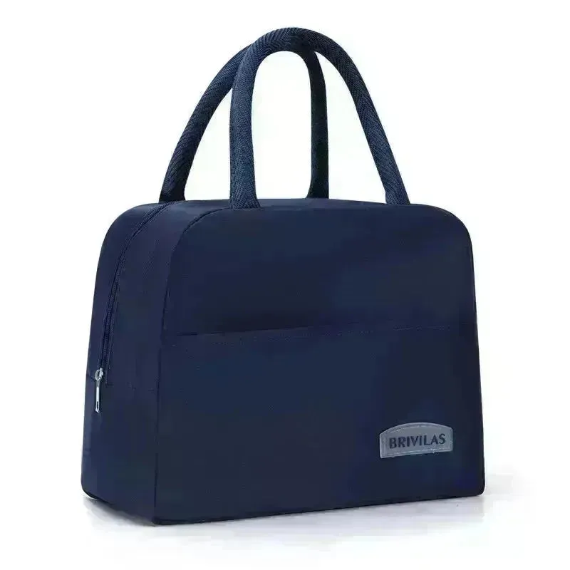 Twill Lunch Bag Office Worker Portable Insulated Bag