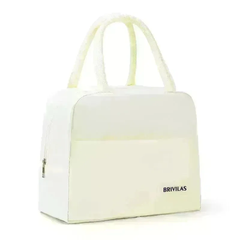Twill Lunch Bag Office Worker Portable Insulated Bag