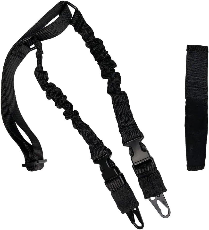 Two Point Adapt Hunting Sling Length Adjuster with Shoulder Pad with QD Adapt (Black)