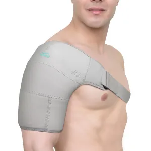 TYNOR Shoulder Brace for Torn Rotator Cuff Shoulder Compression Sleeve Wrap for Men & Women, Dislocation, Stability & Recovery Shoulder Support Adjustable Fits Left & Right Arm Sling, One Size (Grey)