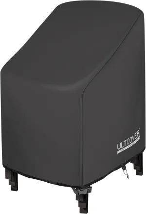 ULTCOVER Stackable Patio Chair Cover – Waterproof Outdoor Stack of Chairs Cover Fits Up to 26W x 30D x 45H inches, Balck