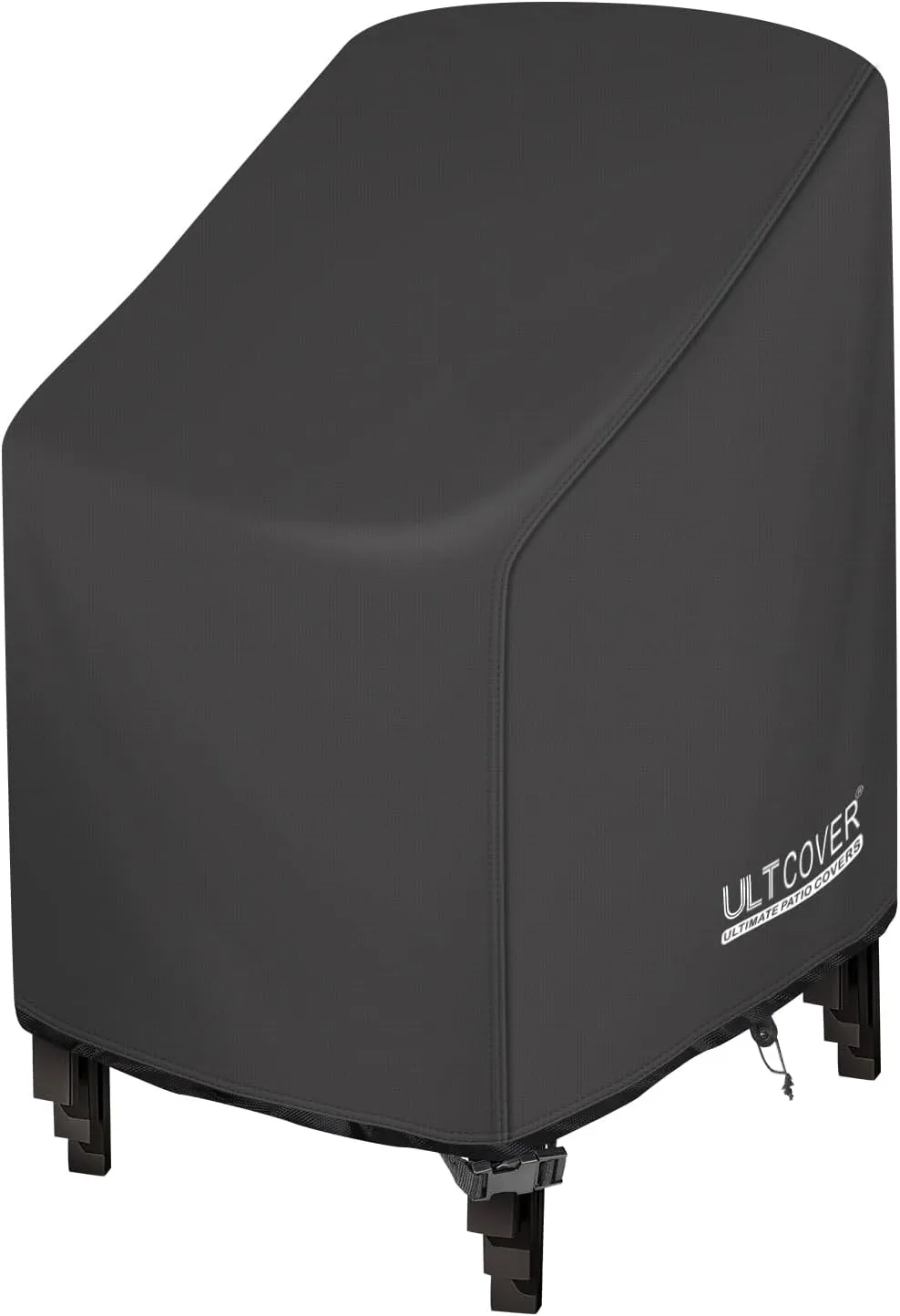 ULTCOVER Stackable Patio Chair Cover – Waterproof Outdoor Stack of Chairs Cover Fits Up to 26W x 30D x 45H inches, Balck
