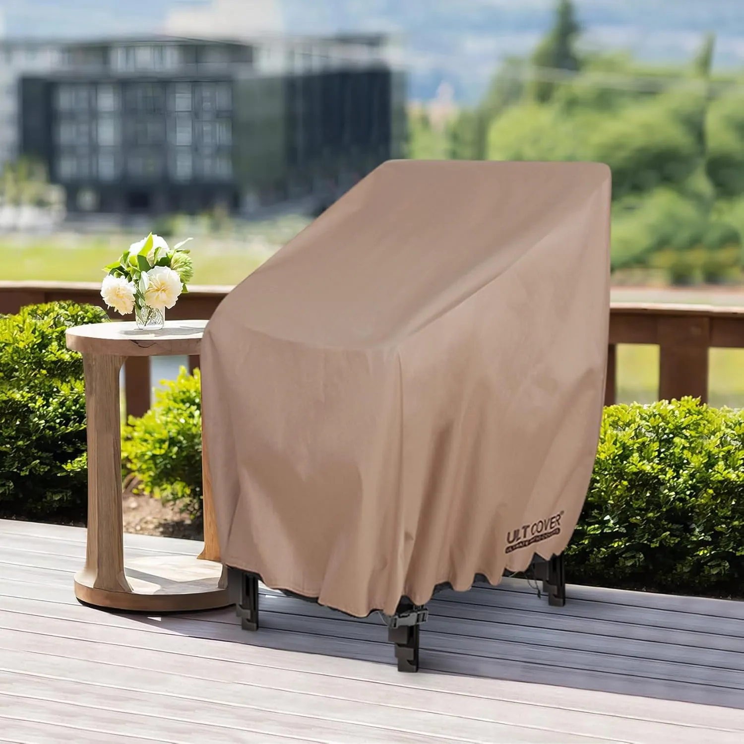 ULTCOVER Stackable Patio Chair Cover – Waterproof Outdoor Stack of Chairs Cover Fits Up to 26W x 34D x 45H inches