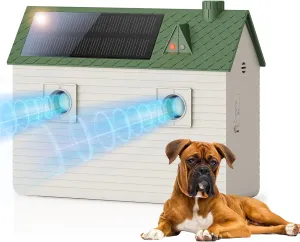 Ultrasonic Dog Bark Deterrent Devices,Anti Barking Device,Dog Barking Silencer Up to 50 FT,3 Modes,Solar and USB Dual Charging Function,Indoor Outdoor for Dogs Training & Behavior Aids