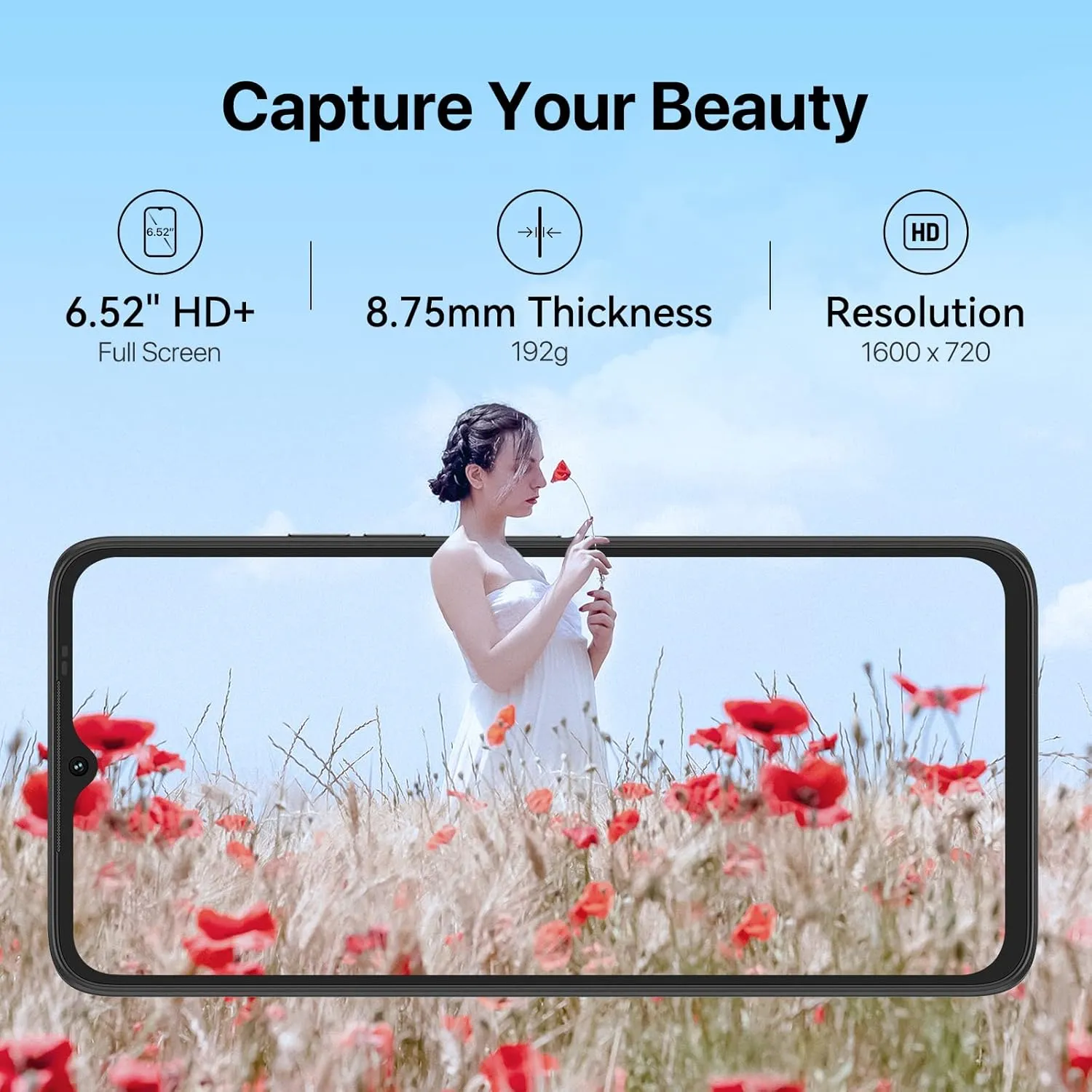 UMIDIGI C1 Cell Phone Unlocked, 5150mAh Battery with 6.52" Full Screen T-Mobile Smartphone 2GB RAM 32GB ROM 256GB Expandable 13 5MP Camera,AI face Unlock,GPS,Dual SIM,WiFi 2.4GHz/5GHz,Warranty,Black