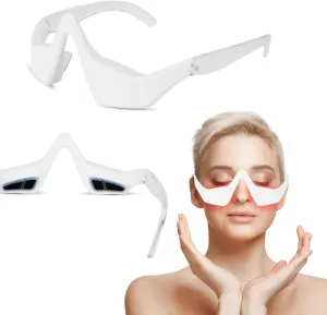 Under-Eye-Red-Light-Therapy Massager Glasses, Red-Light-Therapy Glasses LED-Eye-Massager for Dark-Circles, Puffiness, and Eye-Strain-Relief