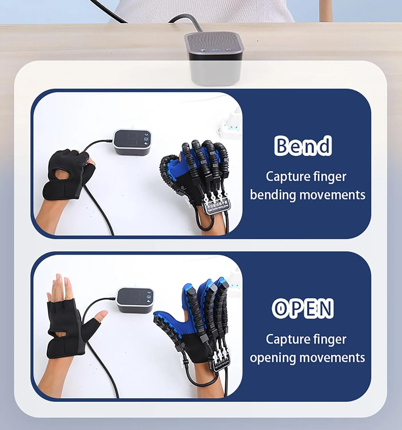 Upgraded Electric Hand Therapy Gloves, Adjustable Finger Rehabilitation Training Device for Hand Mobility, Grip Strength, Arthritis and Physical Exercise