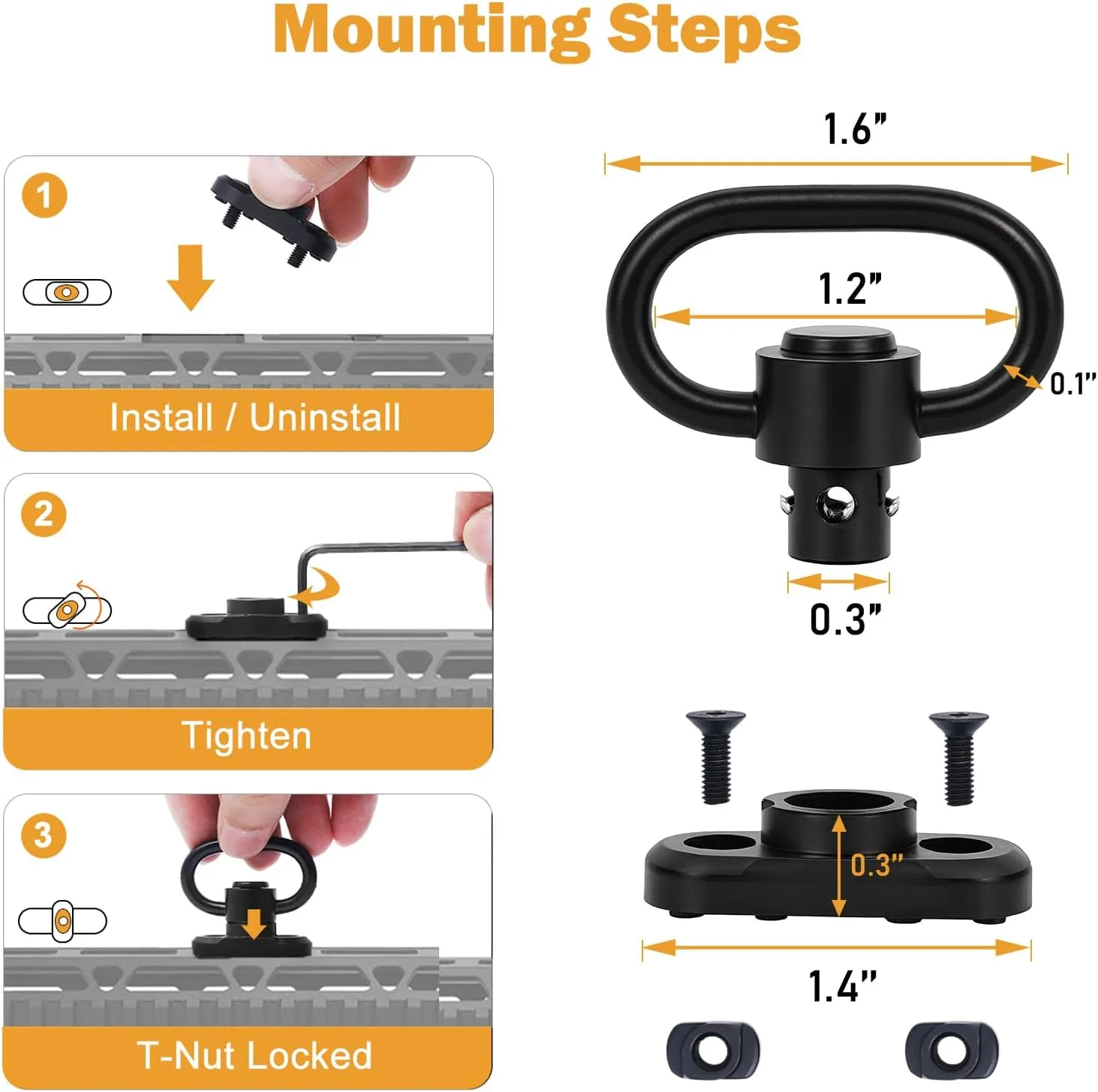 Upgraded Rifle Sling with Soft Shoulder Pad, Special Anti-Drop Protective Cover, Noise and Scratch Reducing Sleeve, Adjustable Length 2 Point Sling with D-Ring Loop