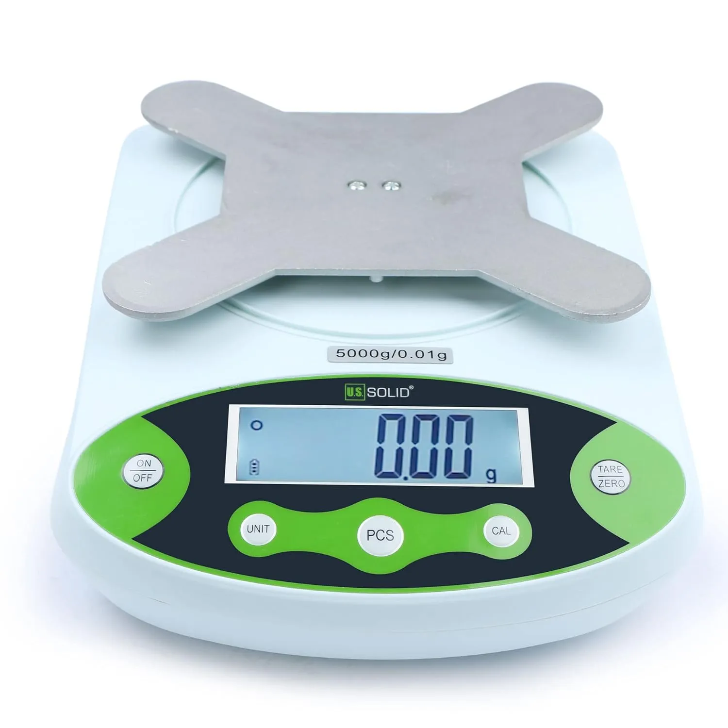 U.S. Solid High Precision Lab Scale Digital Electronic Analytical Balance 0.01 g, SS Rectangular Pan (1kg with Calibration Weight)