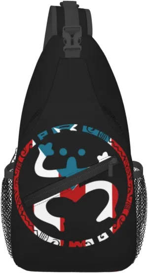 USA And Puerto Rico National Flag Sling Bag Adjustable Chest Bags Casual Crossbody Bag Travel Shoulder Backpack