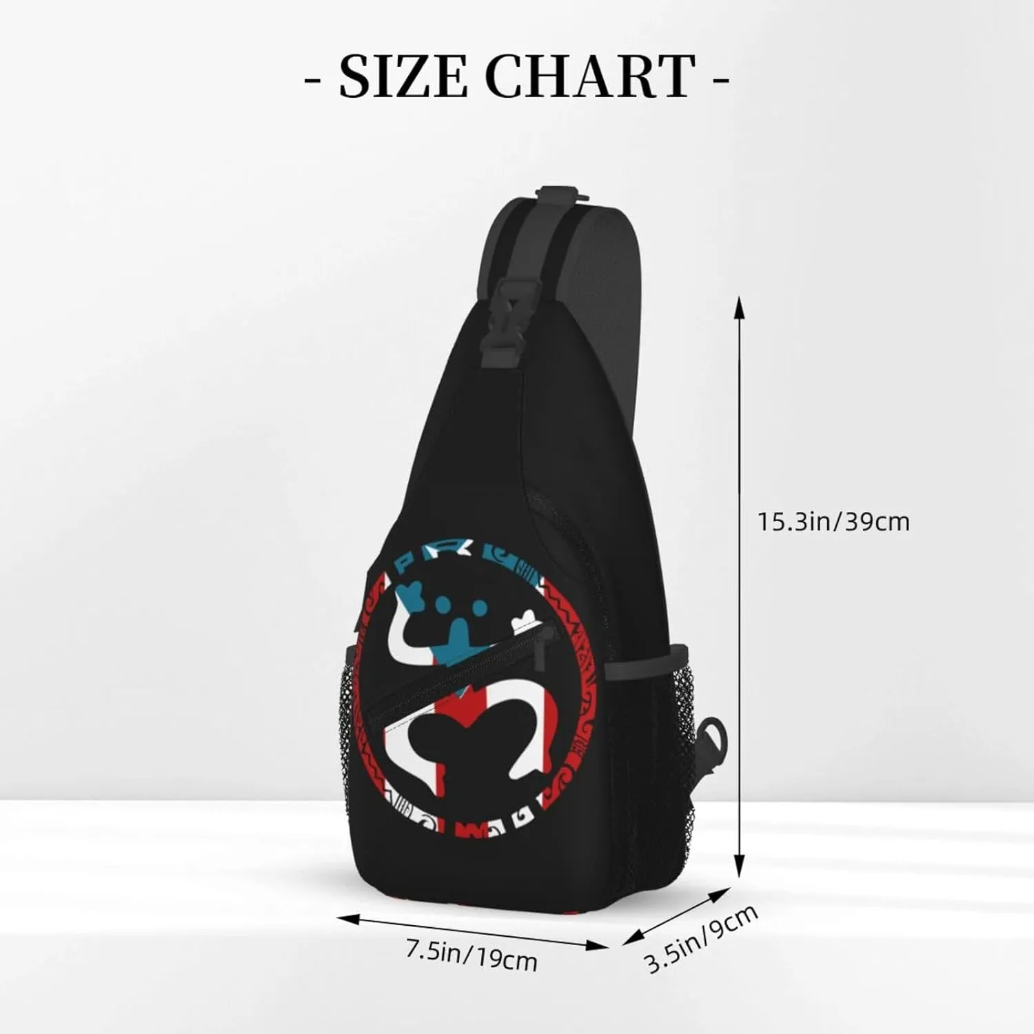 USA And Puerto Rico National Flag Sling Bag Adjustable Chest Bags Casual Crossbody Bag Travel Shoulder Backpack
